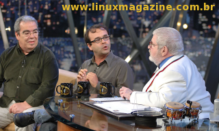 S�rgio Amadeu e J�lio Neves no Programa do J�. Foto cortesia: TV Globo / Z� Paulo Cardeal